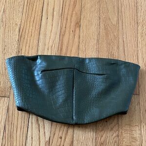 Meshki Dark Green Croc-Embossed Strapless Top